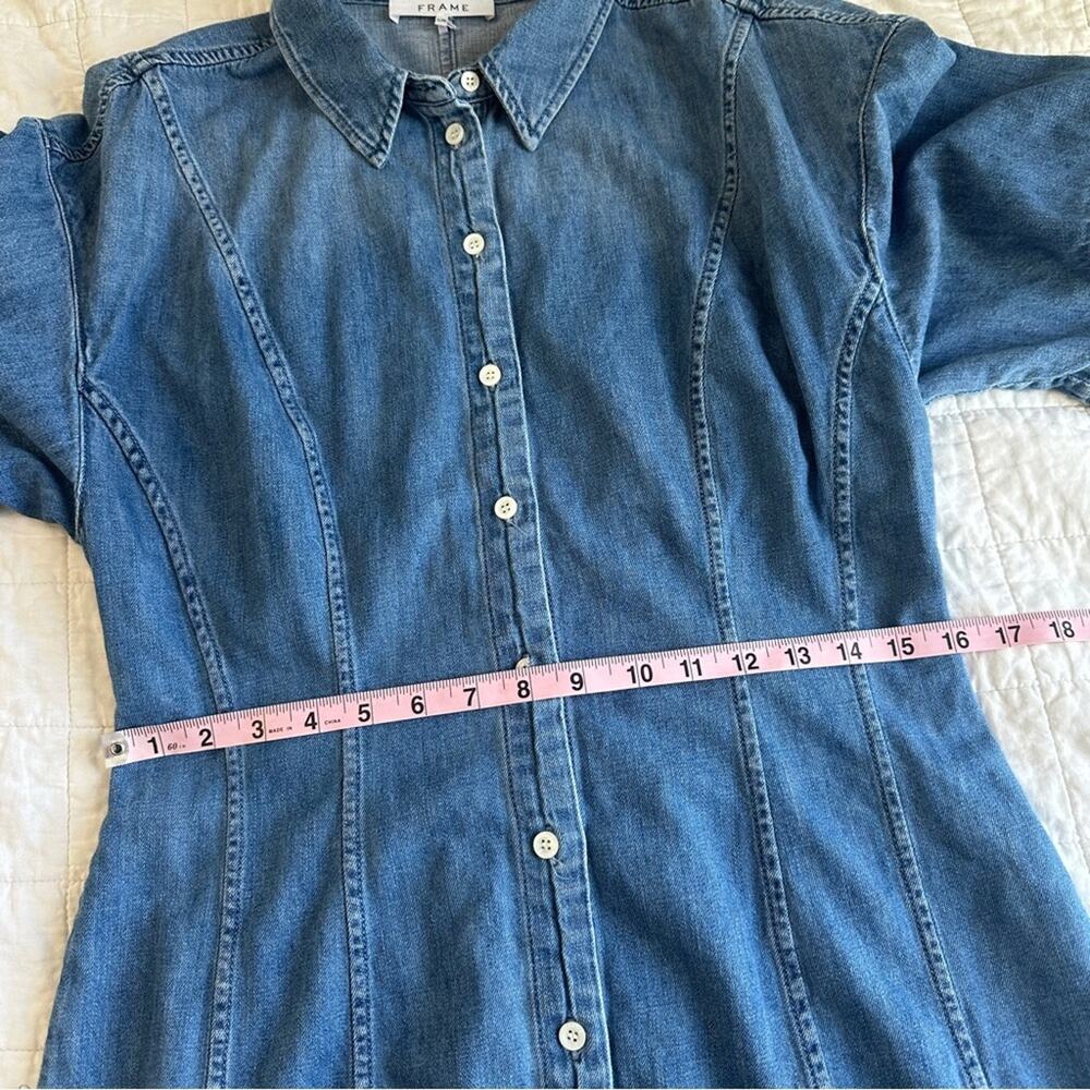 Frame Panelled Denim Dress Large - Picture 5 of 10